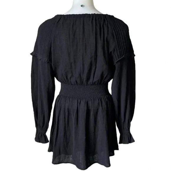 FREE PEOPLE | Early Morning Black Crinkled Tunic Dress Size S (tag missing) - Picture 4 of 6